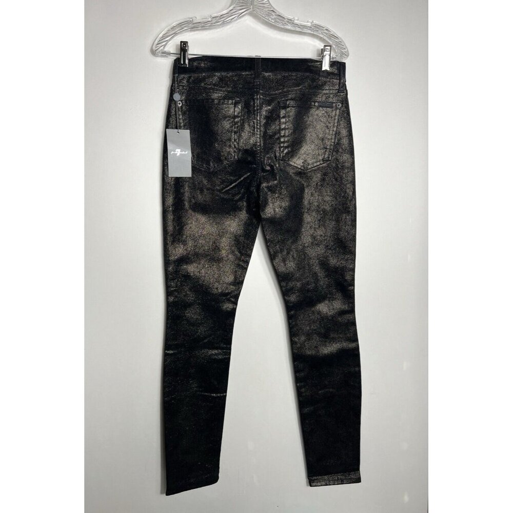 Seven For All Mankind NWT Shimmer Black Pants Women's‎ size 27 - Picture 3 of 10